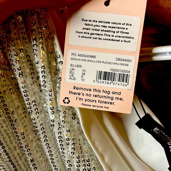 New Year’s Eve sequence one shoulder dress - Picture 3 of 4